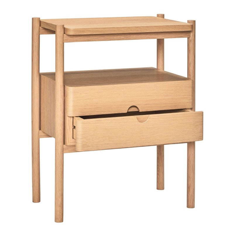 Table de chevet scandinave 2 tiroirs en bois certifié MITZY