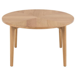 Table basse ronde minimaliste en bois clair LAUZIA