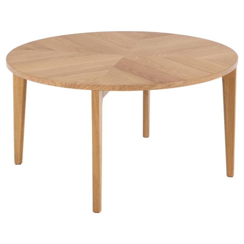 Table basse ronde minimaliste en bois clair LAUZIA