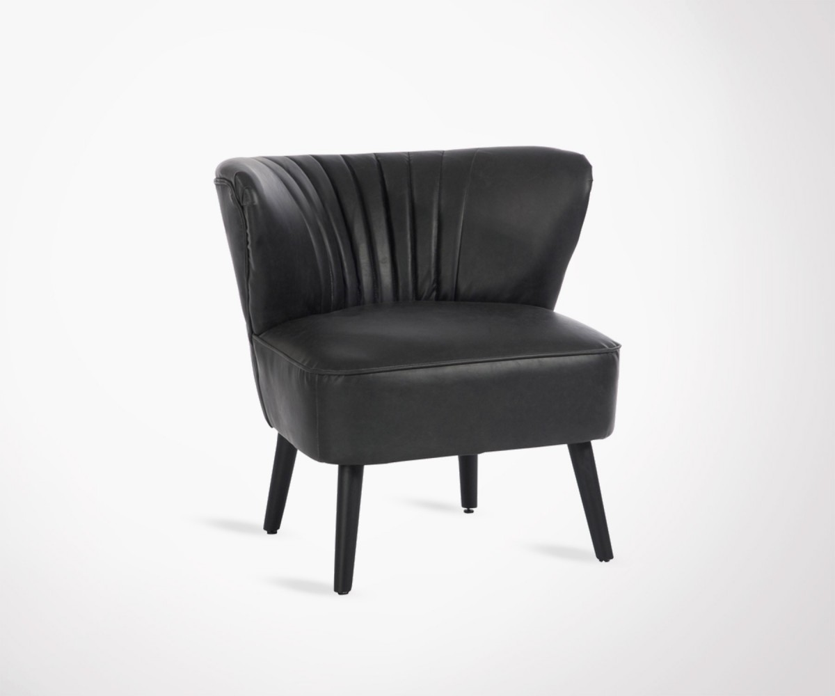 1970s Café Inspired Black Faux Leather Armchair By J Line Chair Faux Leather Black Jazz X Fauteuil Club Simili Cuir Noir Loading Zoom
