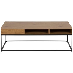 Table basse effet bois marron WILGO