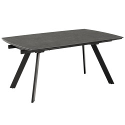 Table à manger extensible en céramique et métal noir PICADILY