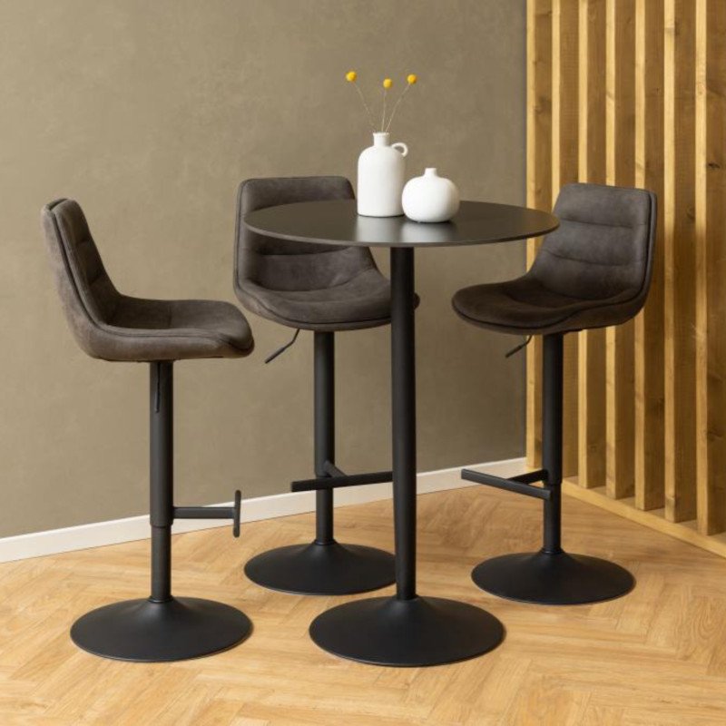 Lot de 2 tabourets de bar hauteur ajustable en tissu marron XELYO