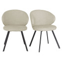 Lot de 2 chaises moderne en tissu beige CEPAKA