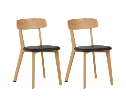 Lot de 2 chaises modernes en bois et simili LEBRANA