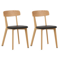 Lot de 2 chaises modernes en bois et simili LEBRANA