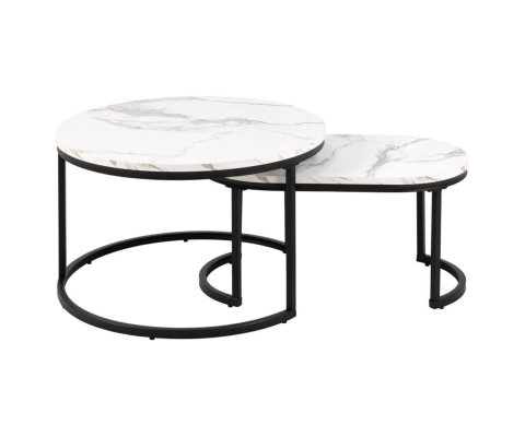 Set de 2 tables basse effet marbre SPIRO