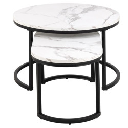 Set de 2 tables basse effet marbre SPIRO