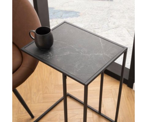 Table d'appoint effet marbre INFINY