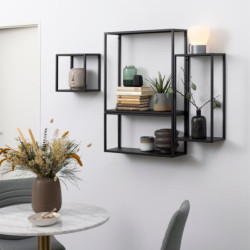 Etagère murale en metal noir GEELO