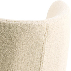 Fauteuil en tissu bouclé crème MBEMBA