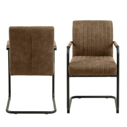 Lot de 2 chaises en tissu marron SEGHIR