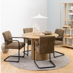 Lot de 2 chaises en tissu marron SEGHIR