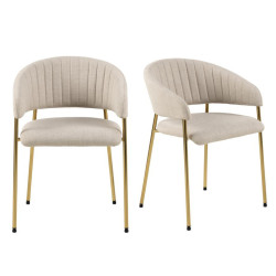 Lot de 2 chaises en tissu beigeTELLES