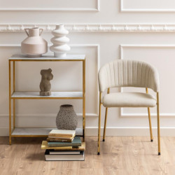 Lot de 2 chaises en tissu beigeTELLES