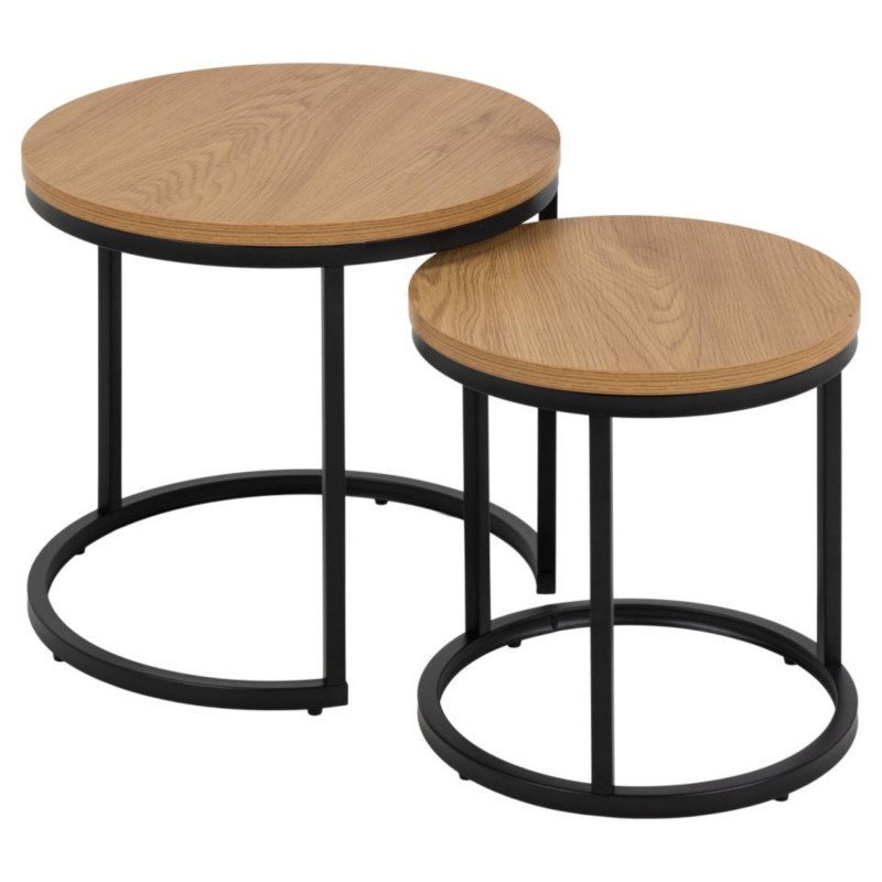 Set de 2 tables gignones en bois TIRIO