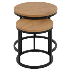 Set de 2 tables gignones en bois TIRIO