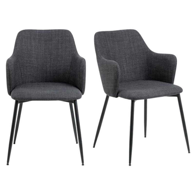 Lot de 2 chaises modernes en tissu SOLIA