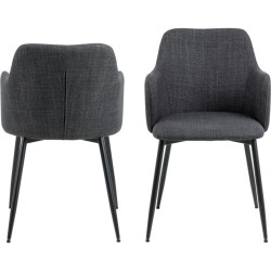 Lot de 2 chaises modernes en tissu SOLIA