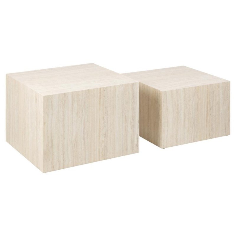 Set de 2 tables gigognes carrées effet bois ZOAH
