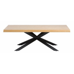 Table basse design en bois et métal 68x130cm AGATHA