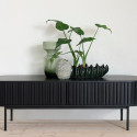 Buffet en bois en longueur de couleur noir 48x160 cm BOUFAL