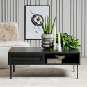 Table basse moderne en bois et métal noir TUVALU