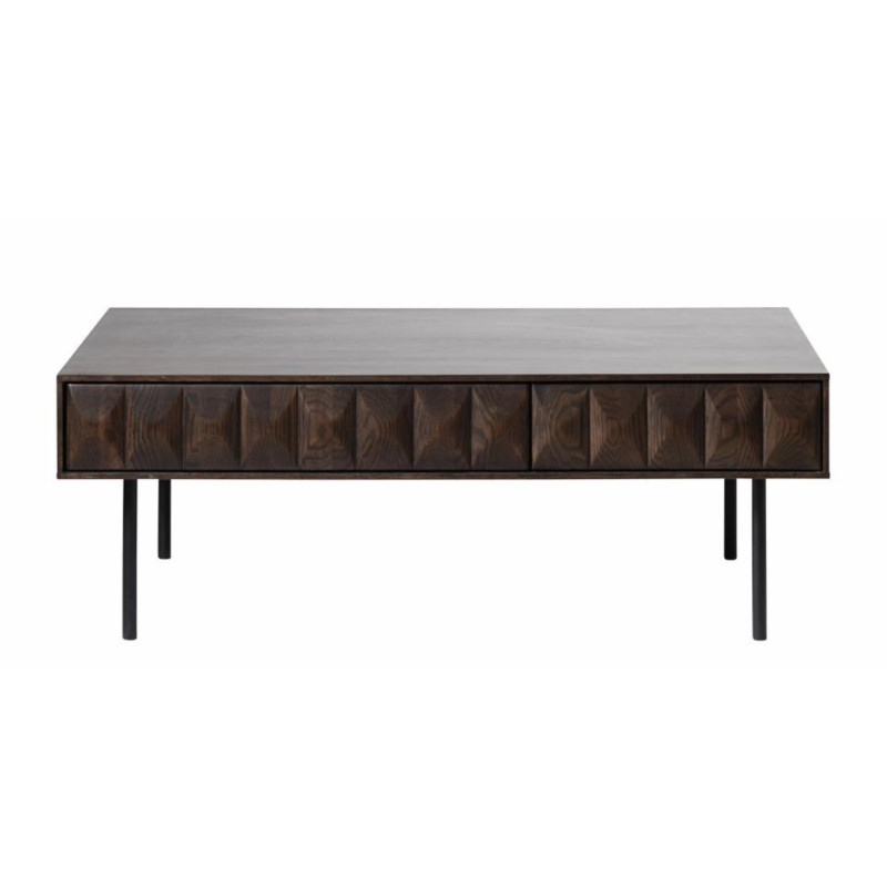 Table basse en bois marron et métal noir LATINO