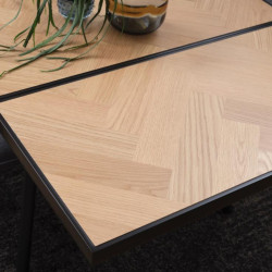 Table à manger scandinave en bois et métal noir AMBROISE