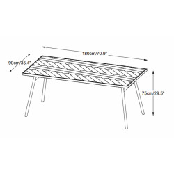 Table à manger scandinave en bois et métal noir AMBROISE