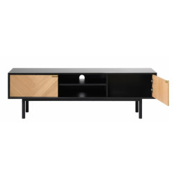 Meuble TV scandinave en bois et métal noir AMBROISE
