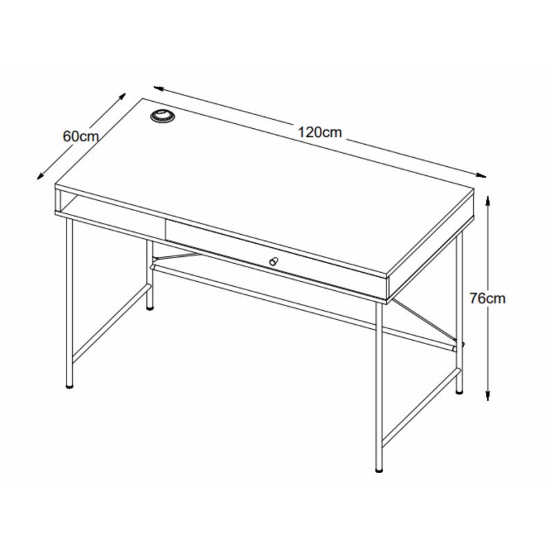 Bureau moderne en bois et métal noir TUVALU