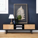 Meuble TV scandinave en bois et métal noir AMBROISE