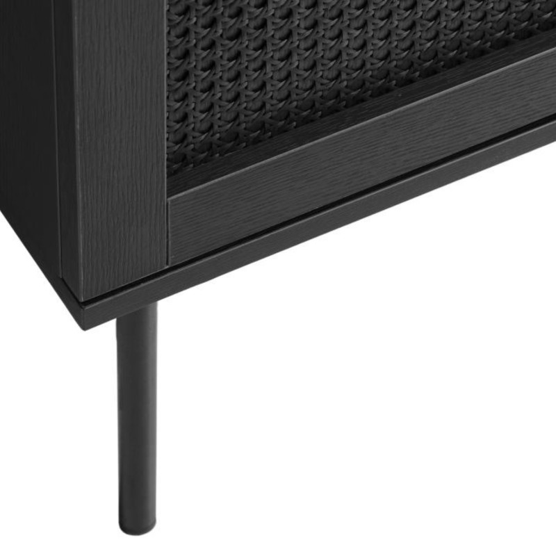 Meuble TV moderne en bois et métal noir TUVALU
