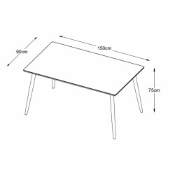 Table à manger en bois de couleur naturel 90x150 WEMBAN