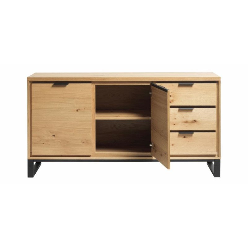 Buffet en bois avec de nombreux tiroirs de couleur naturel PUYOLITA