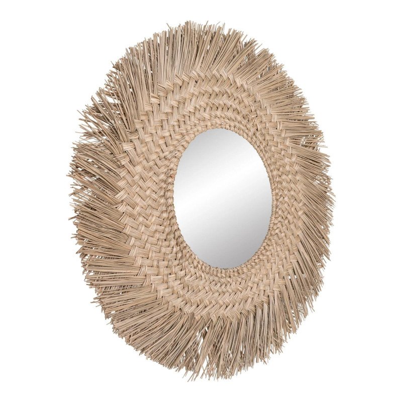 Miroir rond à franges en rafia 70cm OSAKA