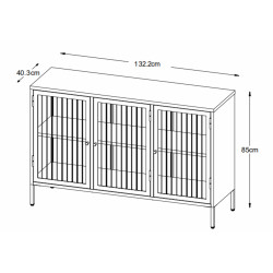 Buffet 3 portes en métal 85x132.2cm SAKA