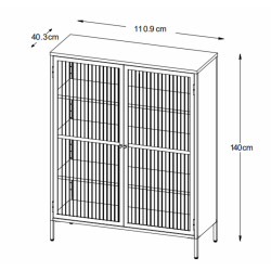 Armoire en verre et en métal 140cm DOREMIEU