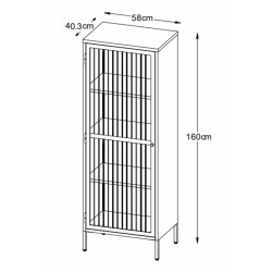 Armoire en verre et en métal 160cm DOREMIEU