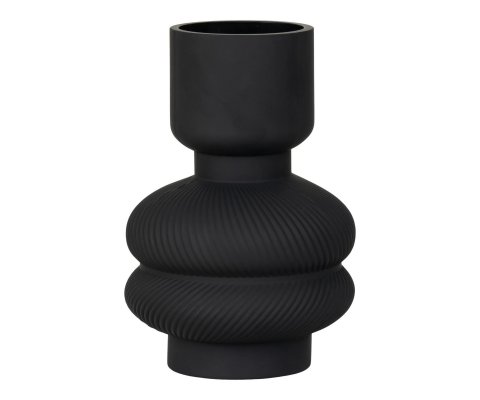 Vase contemporain noir 22x15cm GLASSIO