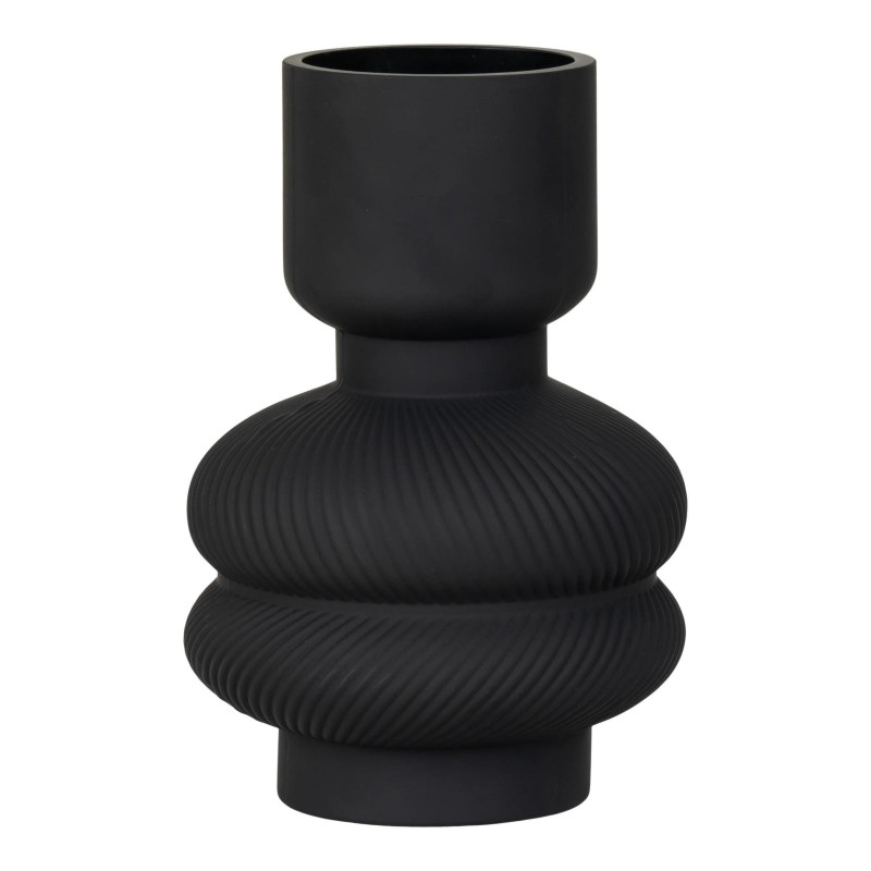 Vase contemporain noir 22x15cm GLASSIO