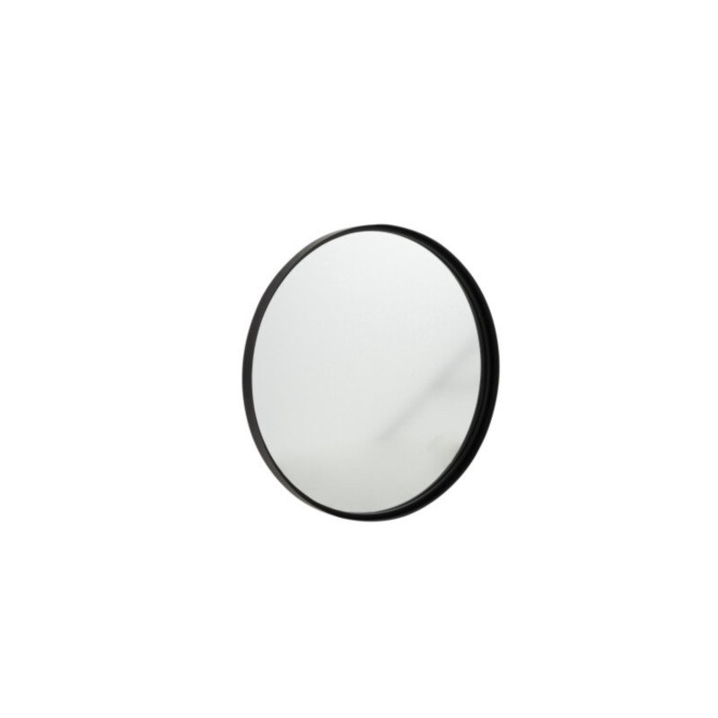Miroir rond 60cm contour métal noir PELU
