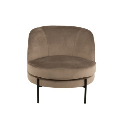 Fauteuil arrondi en velours YOUZ