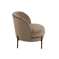 Fauteuil arrondi en velours YOUZ