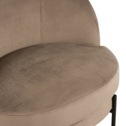 Fauteuil arrondi en velours YOUZ