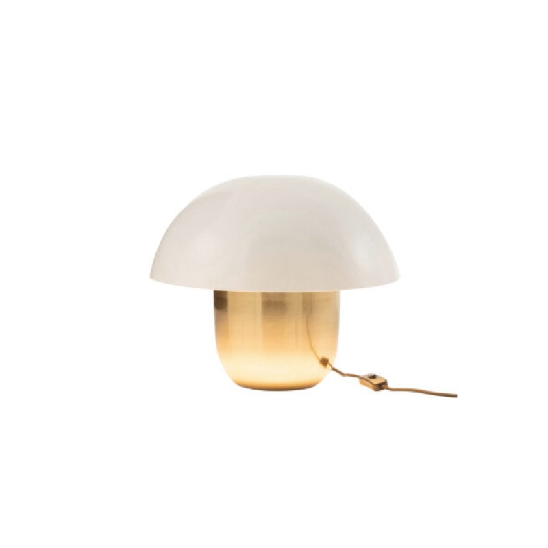 Lampe champignon 40cm en métal doré et blanc MUFF