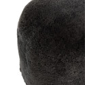 Pouf rond 57cm effet peau de mouton noire MOTIX