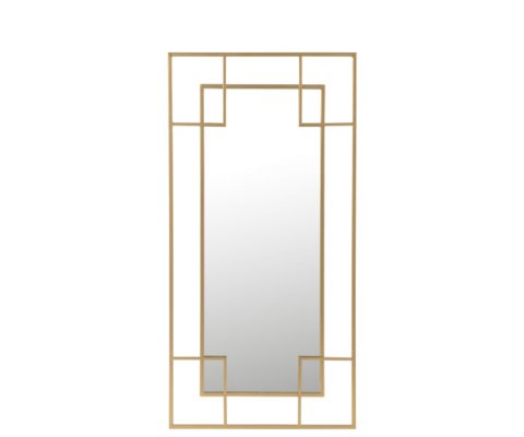 Miroir moderne rectangulaire en métal doré GIDAO
