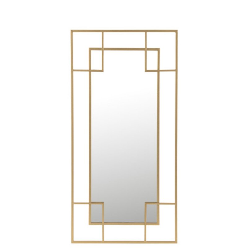 Miroir moderne rectangulaire en métal doré GIDAO
